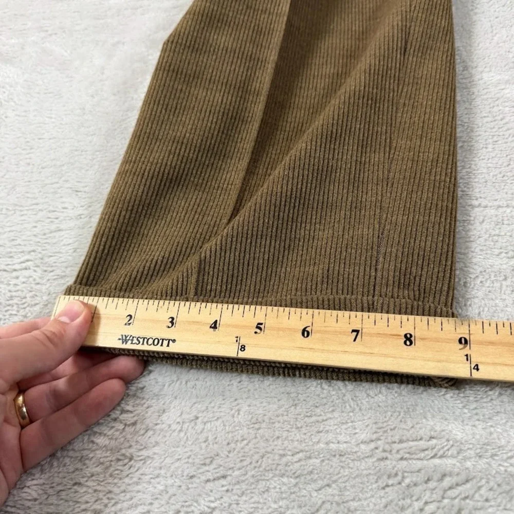 Samuelsohn Mens 33x28 Corduroy Brown Wool Pleated Cuffed Dress Pants Italy EUC
